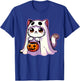 Cat Ghost Halloween Cute Kitty Men Women Kids T-Shirt - T-Shirt | Royal