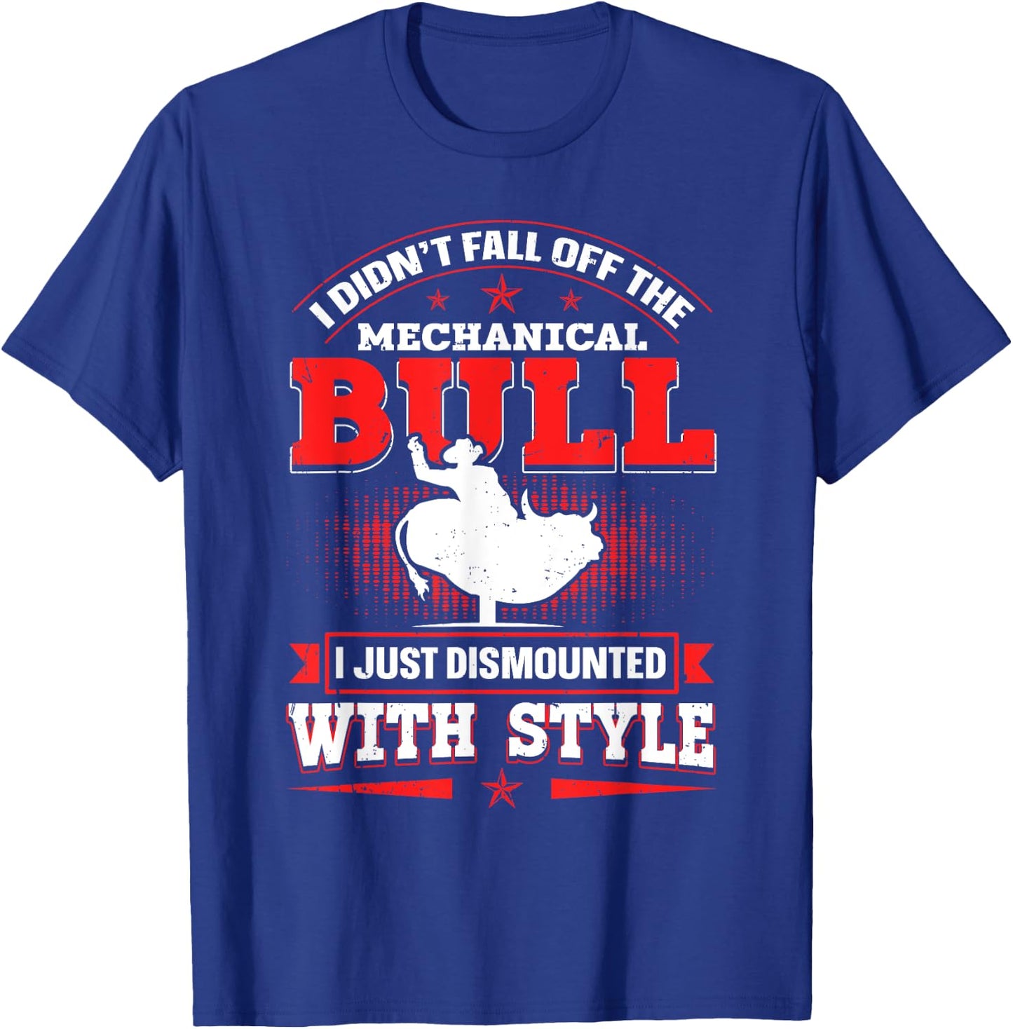 Bull Riding mechanical Design Mechanical Bull Riding - Black, Small, Short Sleeve, , Regular Fit, Cotton 60% Polyester 40% T-Shirt - T-Shirt | Royal