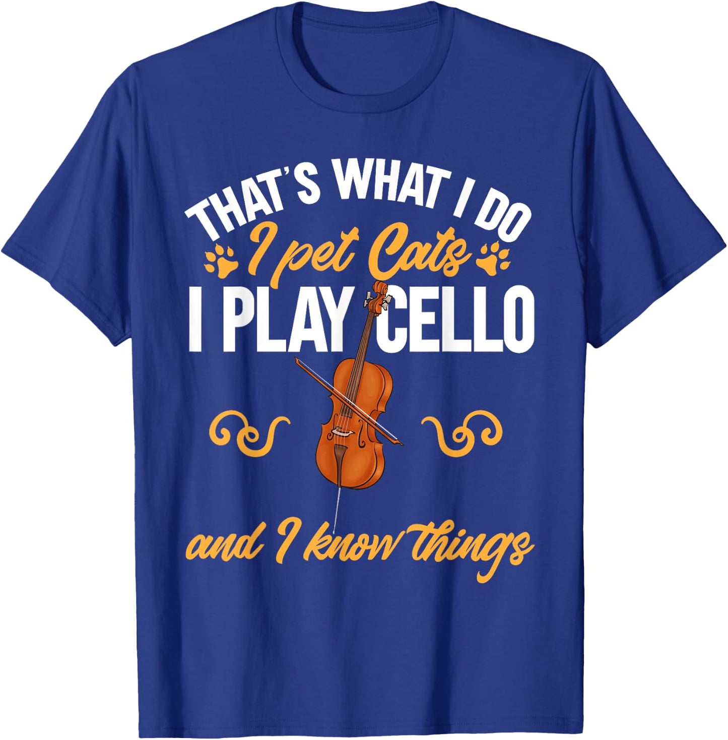 Cello Player Cellist Cat Musician Cello T-Shirt - T-Shirt | Royal