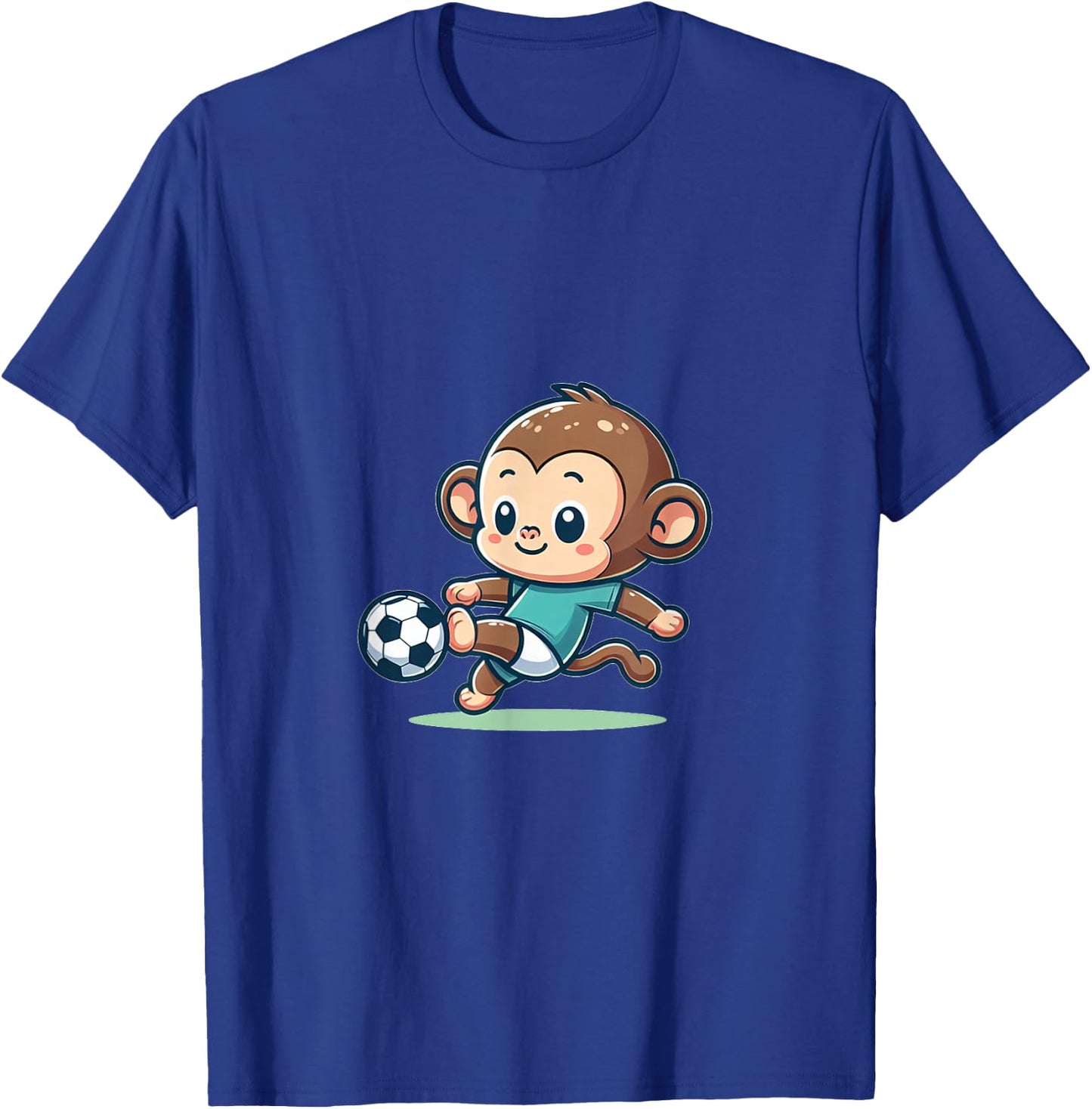Cute Soccer Player Monkey T-Shirt - T-Shirt | Royal