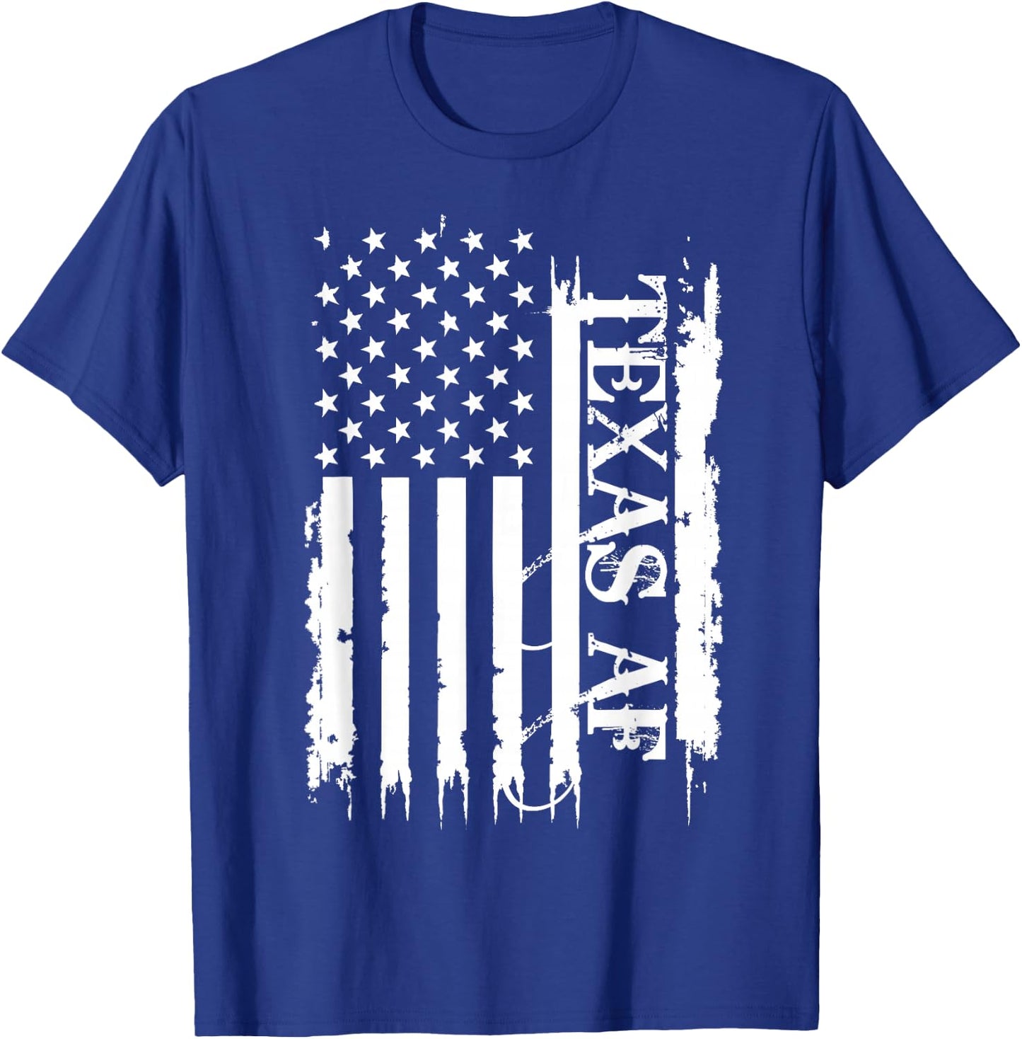 Texas AF United States Distressed w US Flag T-Shirt - T-Shirt | Royal