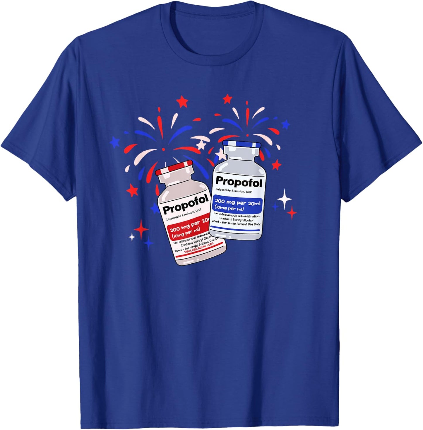 ICU Nurse 4th Of July New Year ER Nurse Gifts Poppin Bottles T-Shirt - T-Shirt | Royal