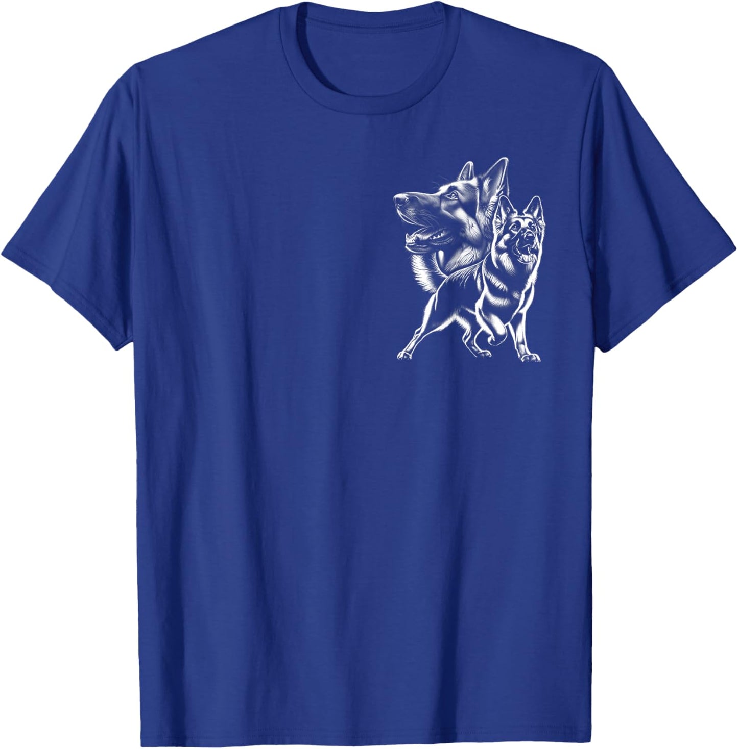 MyAnimal - Your Favourite Animal Wear Playful German Shepherd Portrait on Chest T-Shirt - T-Shirt | Royal