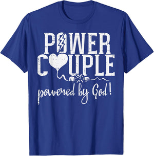 Power Couple God Religious Valentines Christian Women Men T-Shirt - T-Shirt | Royal