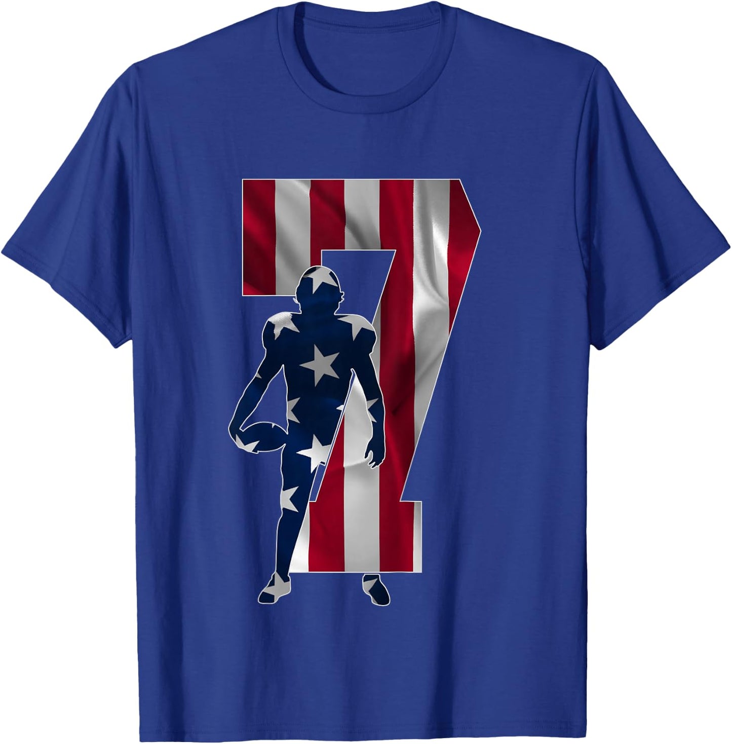Number 7 Years Football 7th Birthday T-Shirt - T-Shirt | Royal