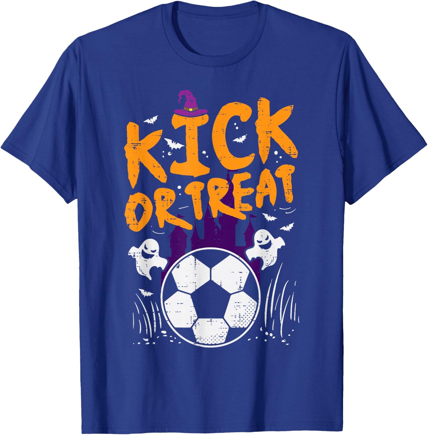 Halloween Soccer Kick Or Treat Football Costume Boys Kid Men T-Shirt - T-Shirt | Royal