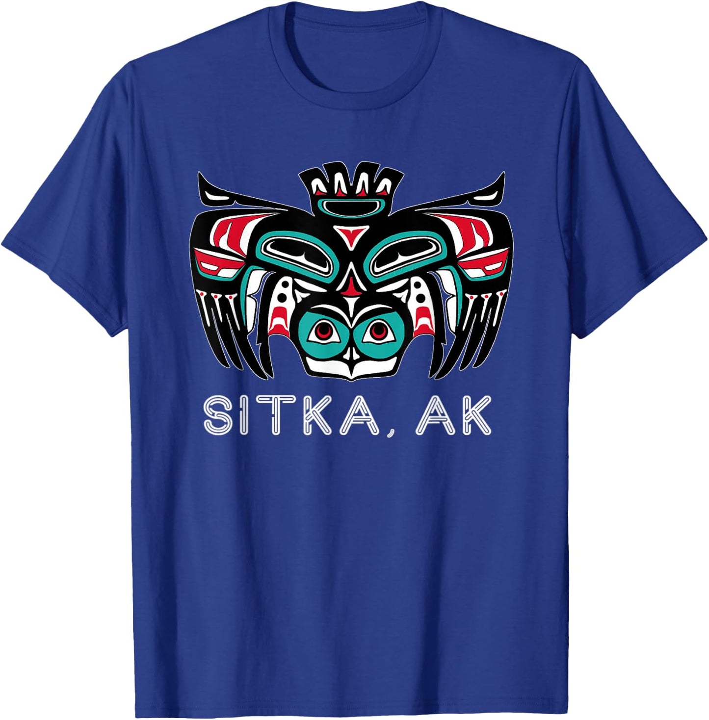 Sitka Alaska Native American Art Style Tlingit Owl Spirit T-Shirt - T-Shirt | Royal
