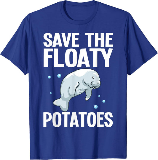 Funny Manatee Designs Women Floaty Potato Sea Cows T-Shirt - T-Shirt | Royal