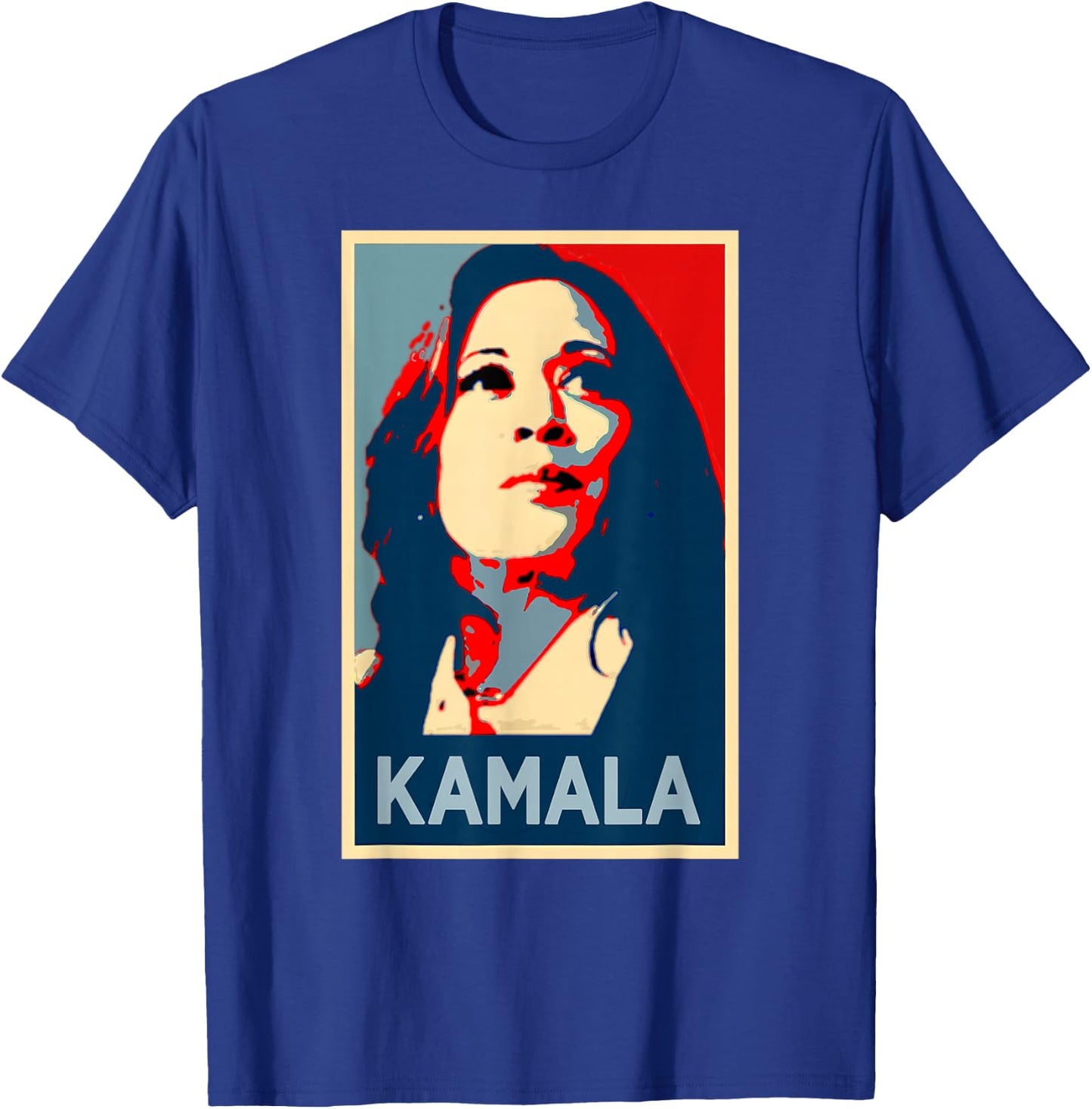 KAMALA Harris Walz 2024 Face Portrait Obama Poster Freedom T-Shirt - T-Shirt | Royal