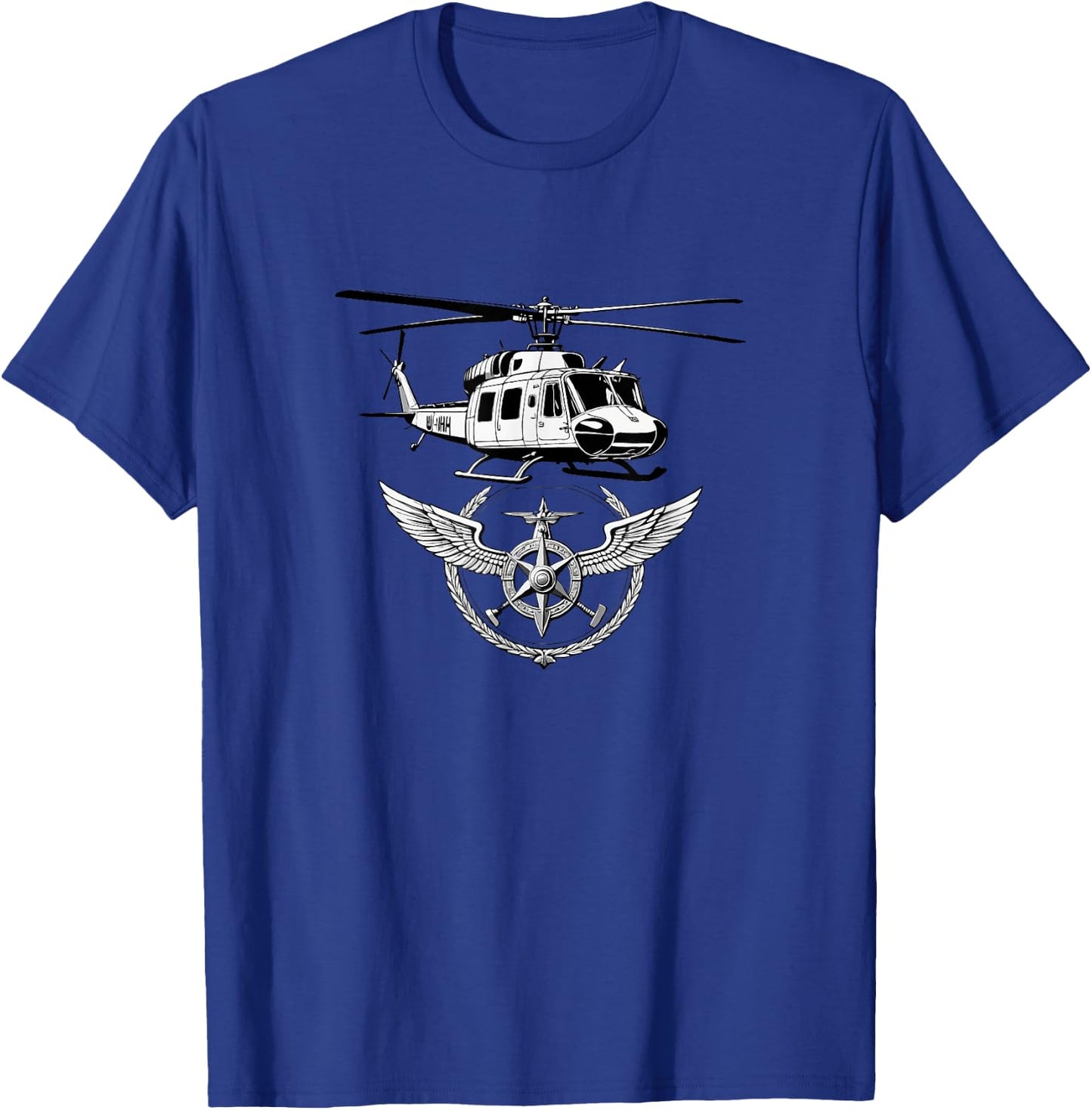 UH-1 Huey Retro Helicopter Vintage Vietnam Chopper T-Shirt - T-Shirt | Royal