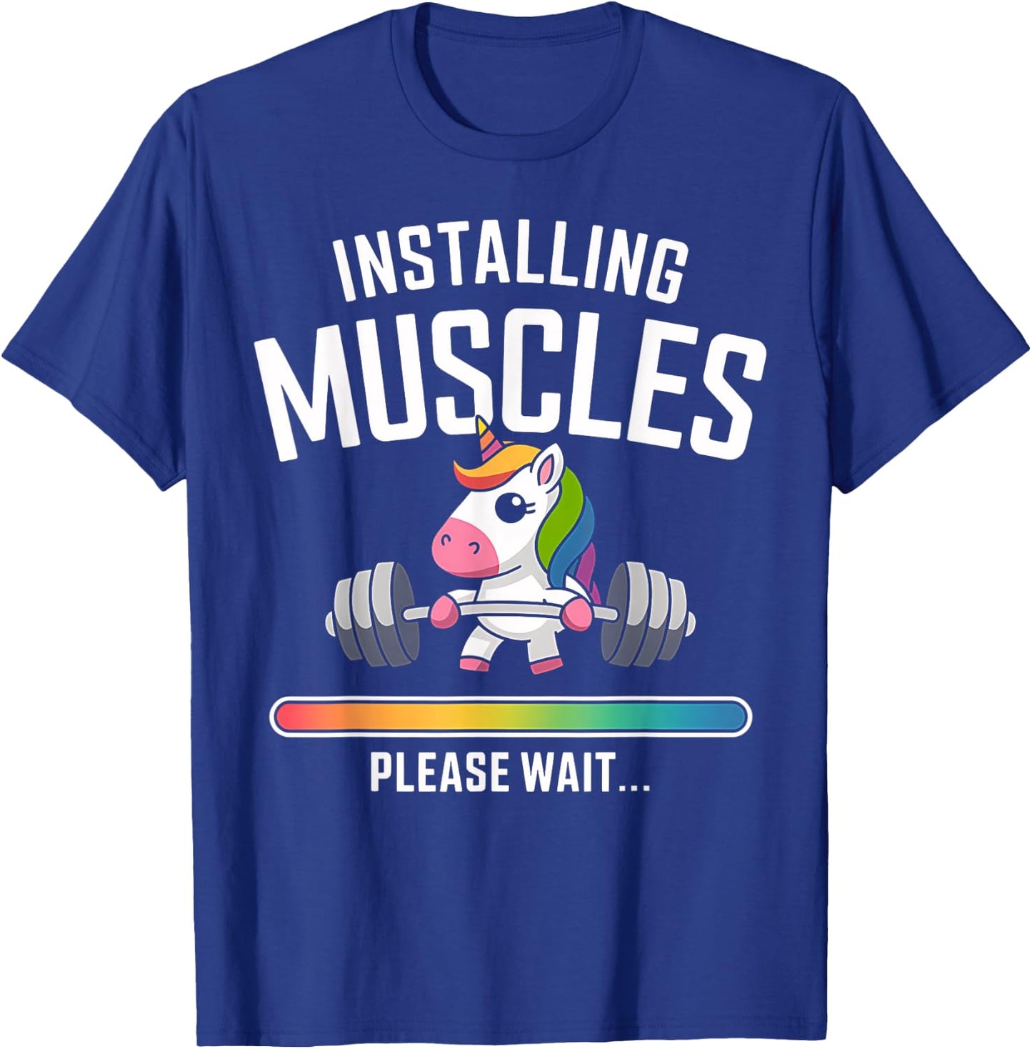 Unicorn Gym Workout Installing Muscles Fitness Girl Unicorn T-Shirt - T-Shirt | Royal