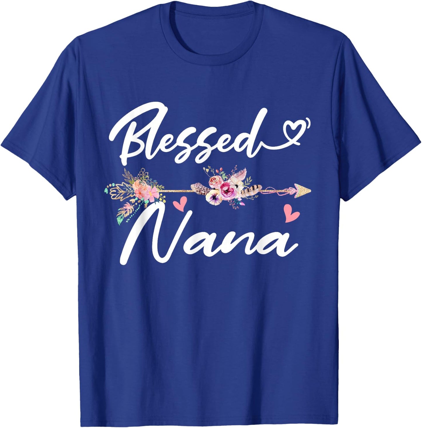 Blessed Nana Shirt Funny Greatful Flower Family Grandma T-Shirt - T-Shirt | Royal