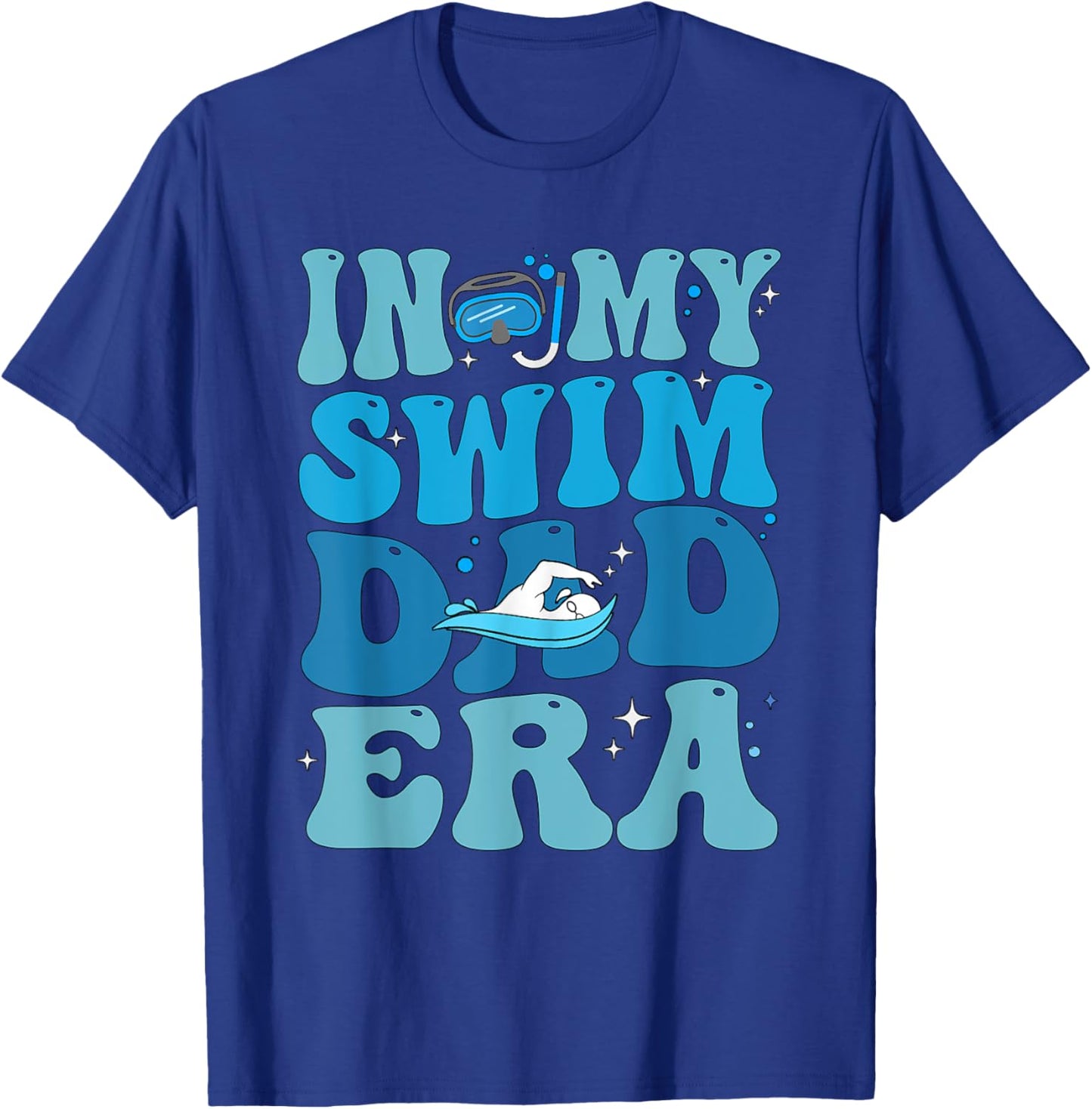 Groovy In My Swim Dad Era Swim Dad Funny Retro T-Shirt - T-Shirt | Royal