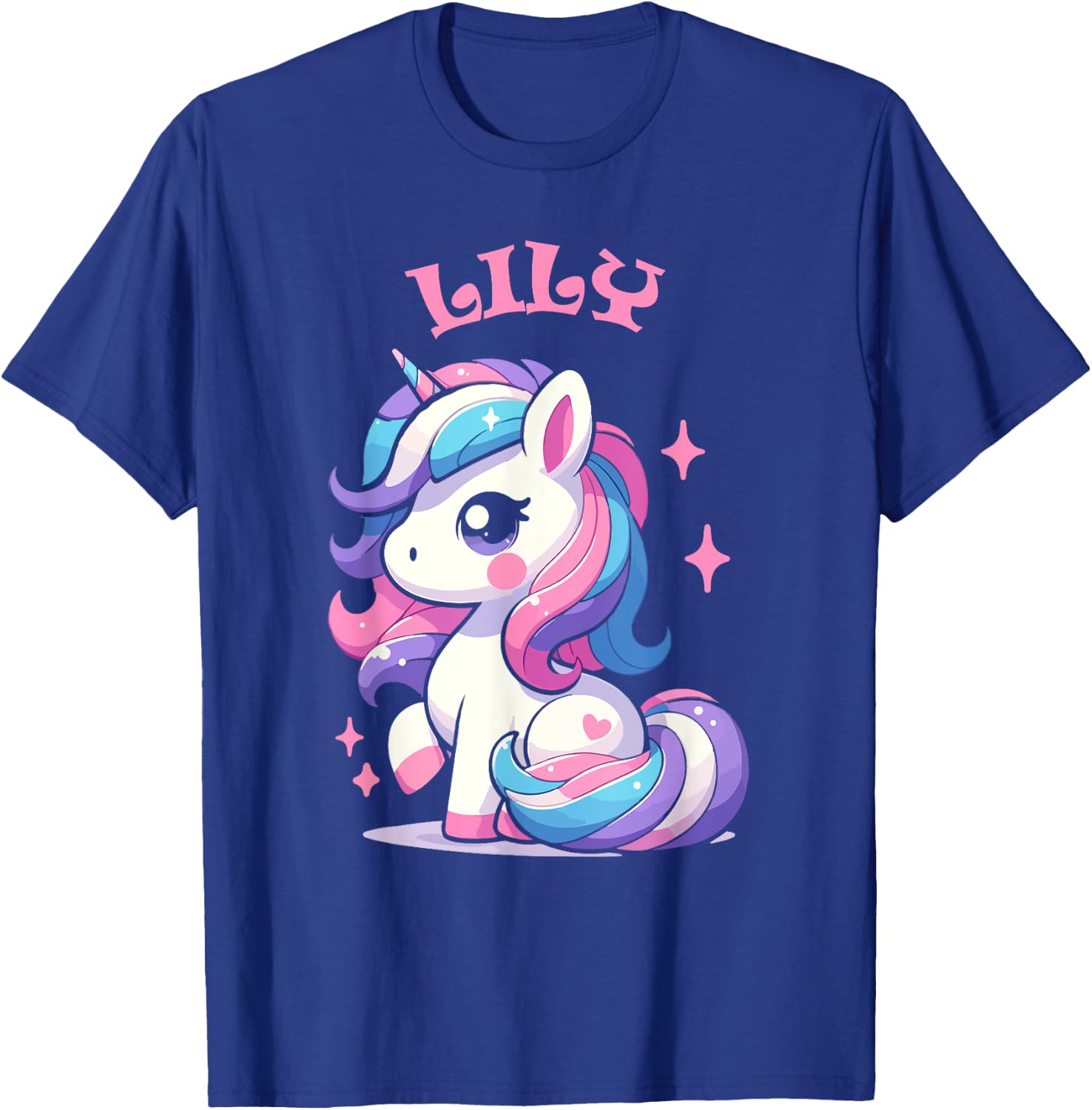 Lily Cute Unicorn Design for Girls Name Lily T-Shirt - T-Shirt | Royal