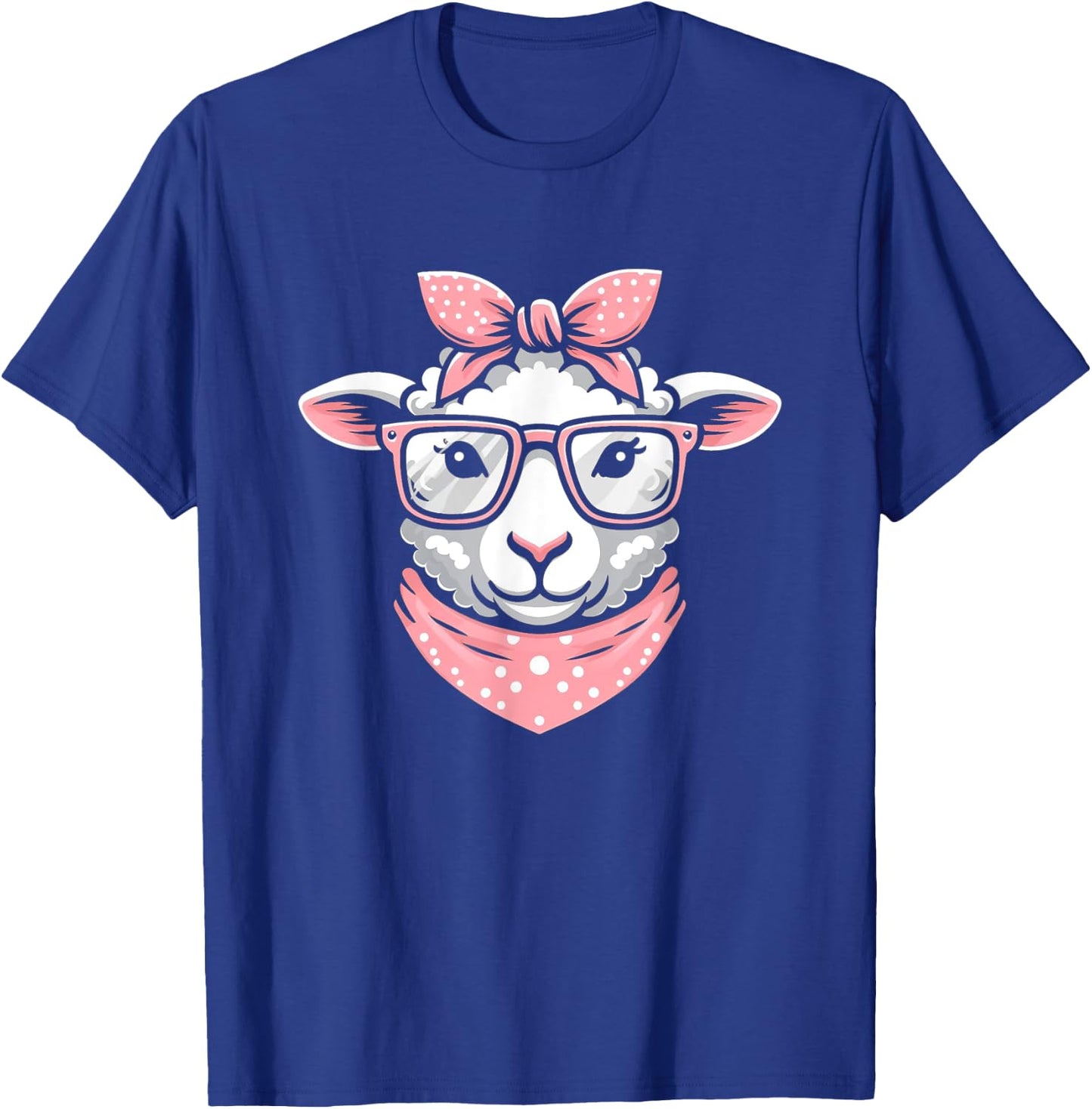 Sheep Pink Bandana Glasses T-Shirt - T-Shirt | Royal