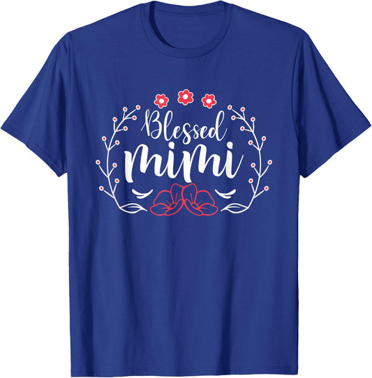 Blessed Mimi For Cute Mimi Grandma Grandmother Mothers Day T-Shirt - T-Shirt | Royal