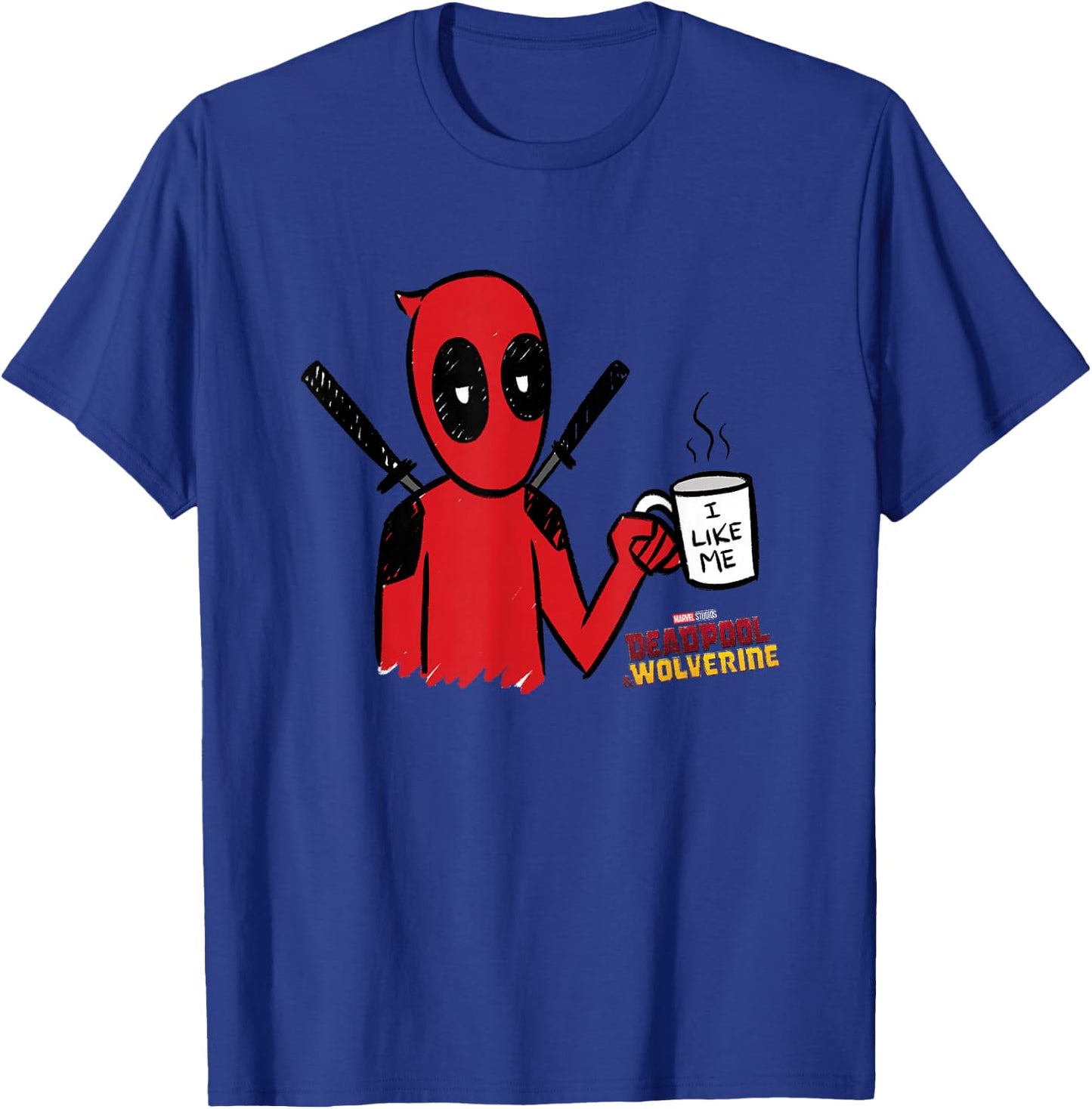 Marvel Deadpool & Wolverine I Like Me Coffee Mug Sketch T-Shirt - T-Shirt | Royal