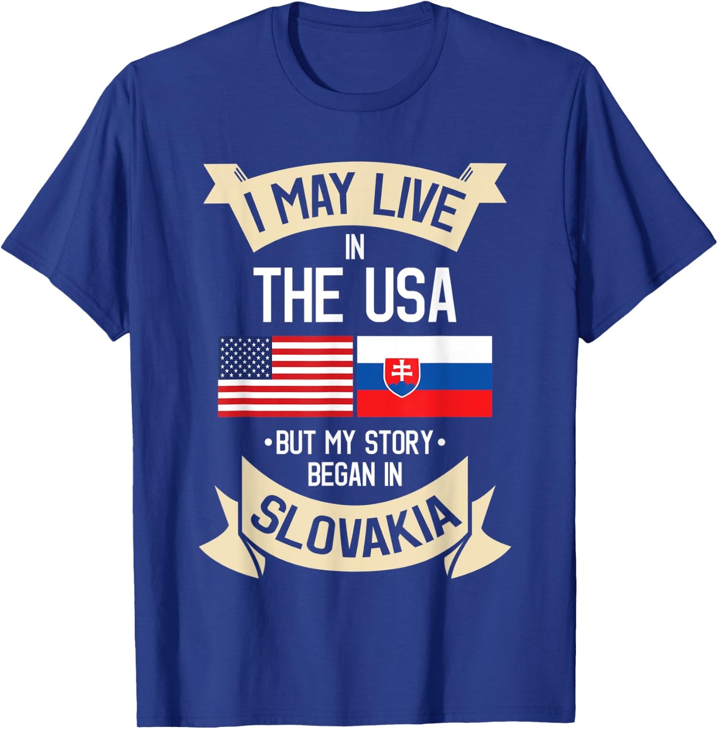 Slovakia American Flag USA Slovak Roots Gifts Kids Men T-Shirt - T-Shirt | Royal