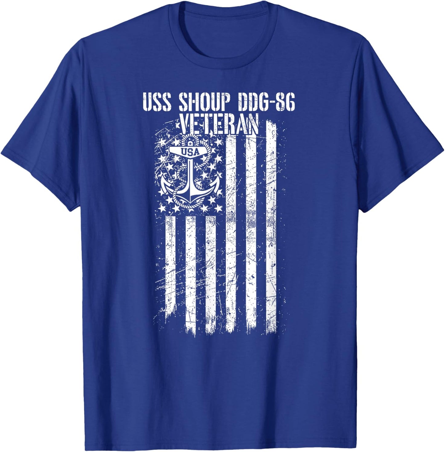 USS Shoup DDG-86 Destroyer Veteran T-Shirt - T-Shirt | Royal