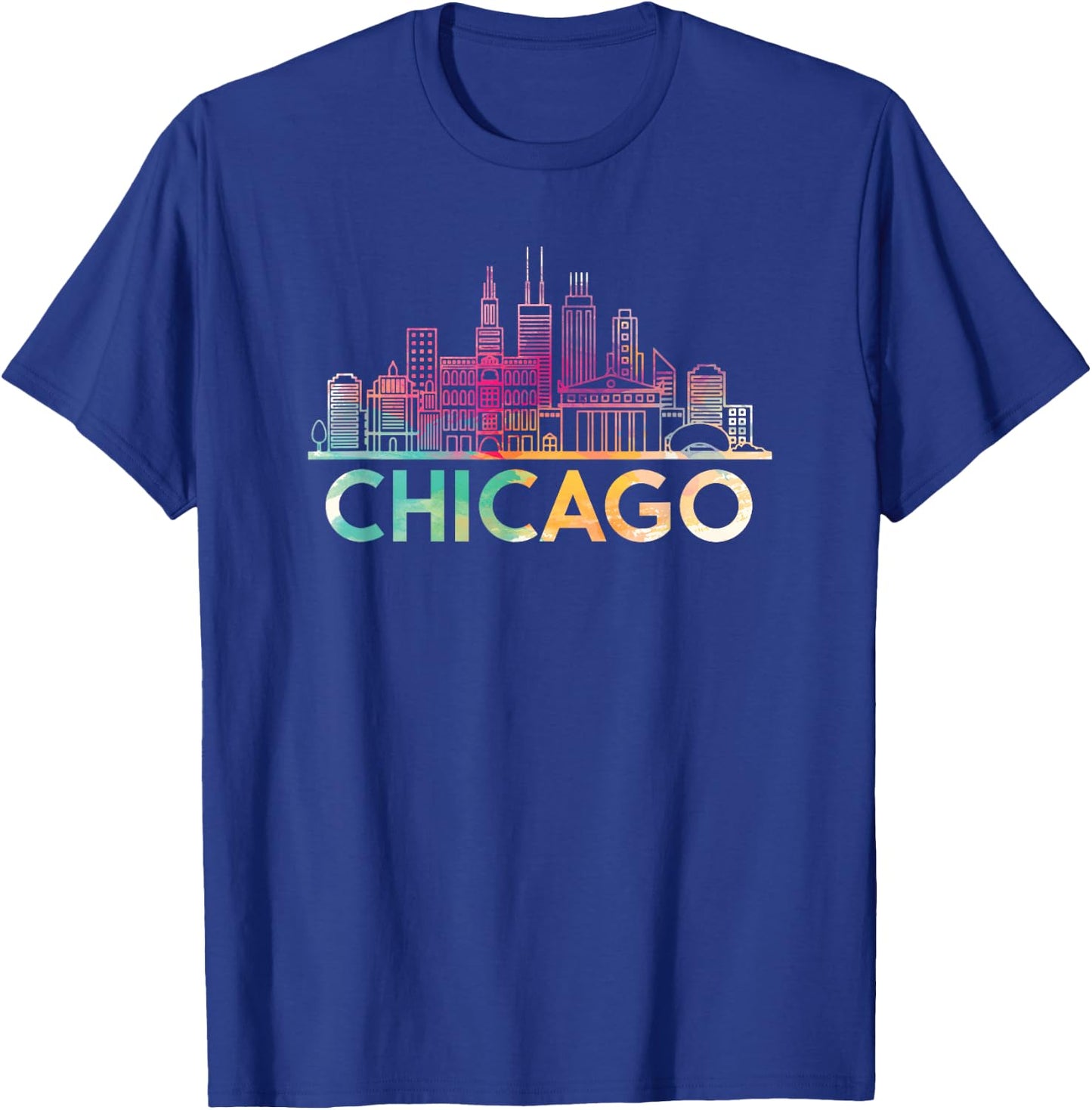 Chicago Illinois Skyline Shirt City Souvenir Women Girls T-Shirt - T-Shirt | Royal