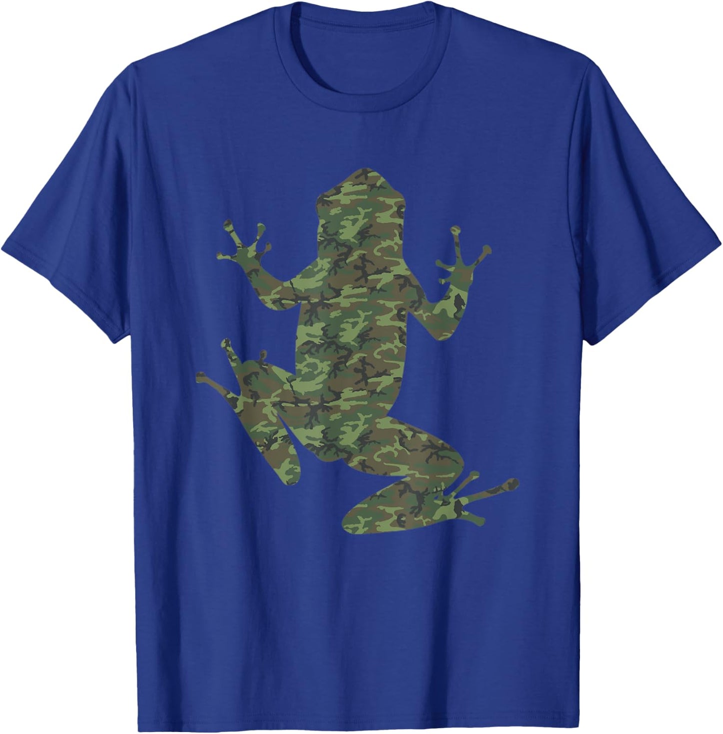 Military Bullfrog Camo Print US Toad Animal Veteran Men Gift T-Shirt - T-Shirt | Royal