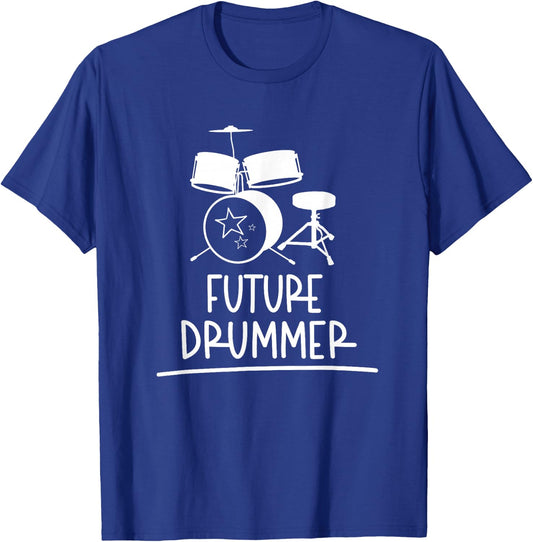 Future Drummer Drum Themed Casual Wear for Toddler Kids T-Shirt - T-Shirt | Royal