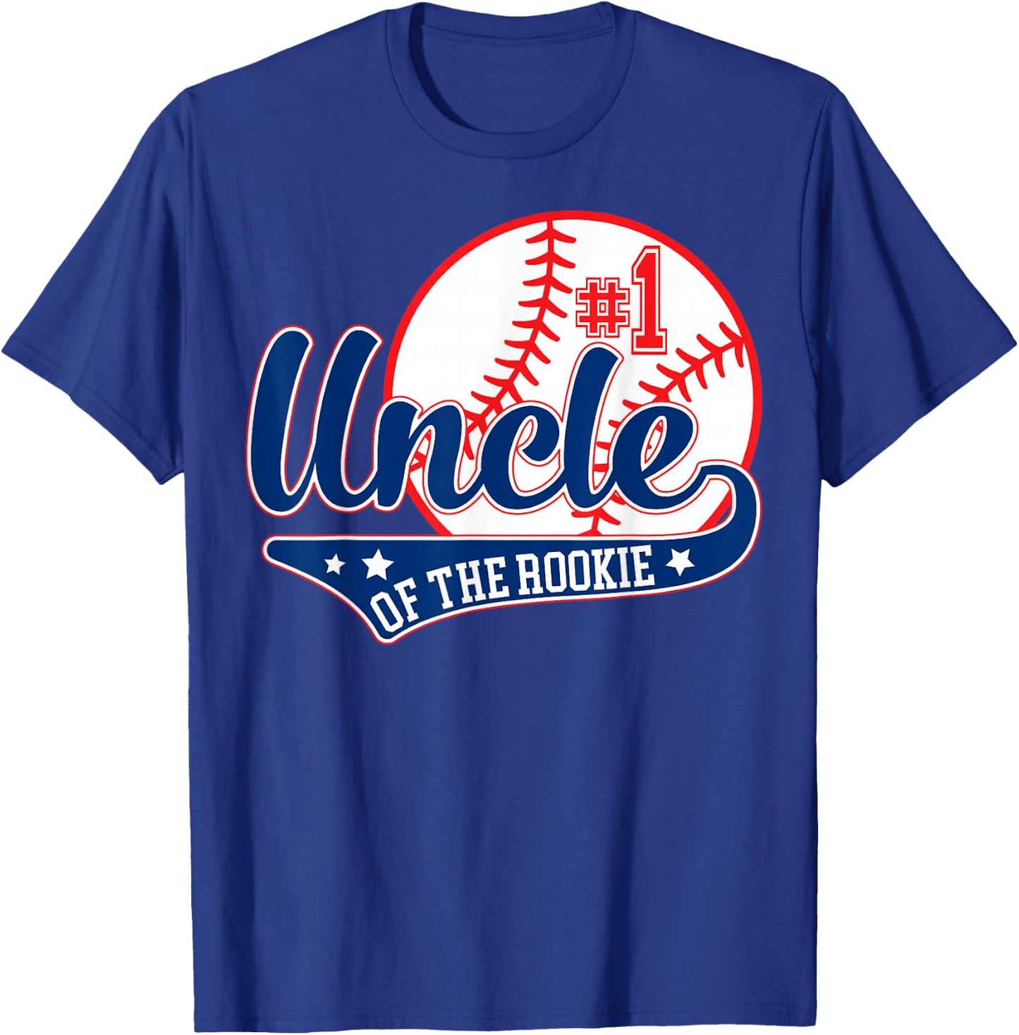 Uncle Rookie of Year 1st Birthday Baseball Theme Matching T-Shirt - T-Shirt | Royal