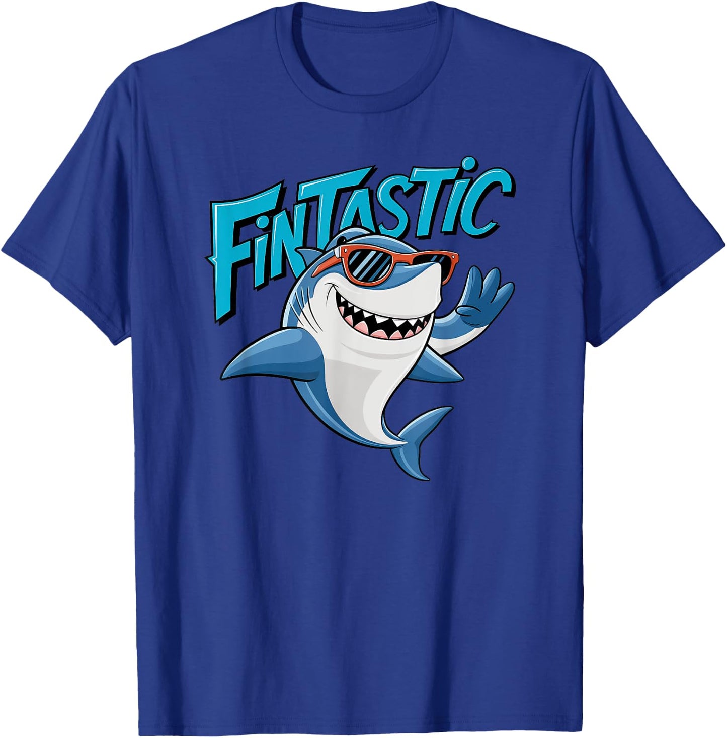 Shark Beach Fintastic Boys And Girls Ocean Fun Graphic T-Shirt - T-Shirt | Royal
