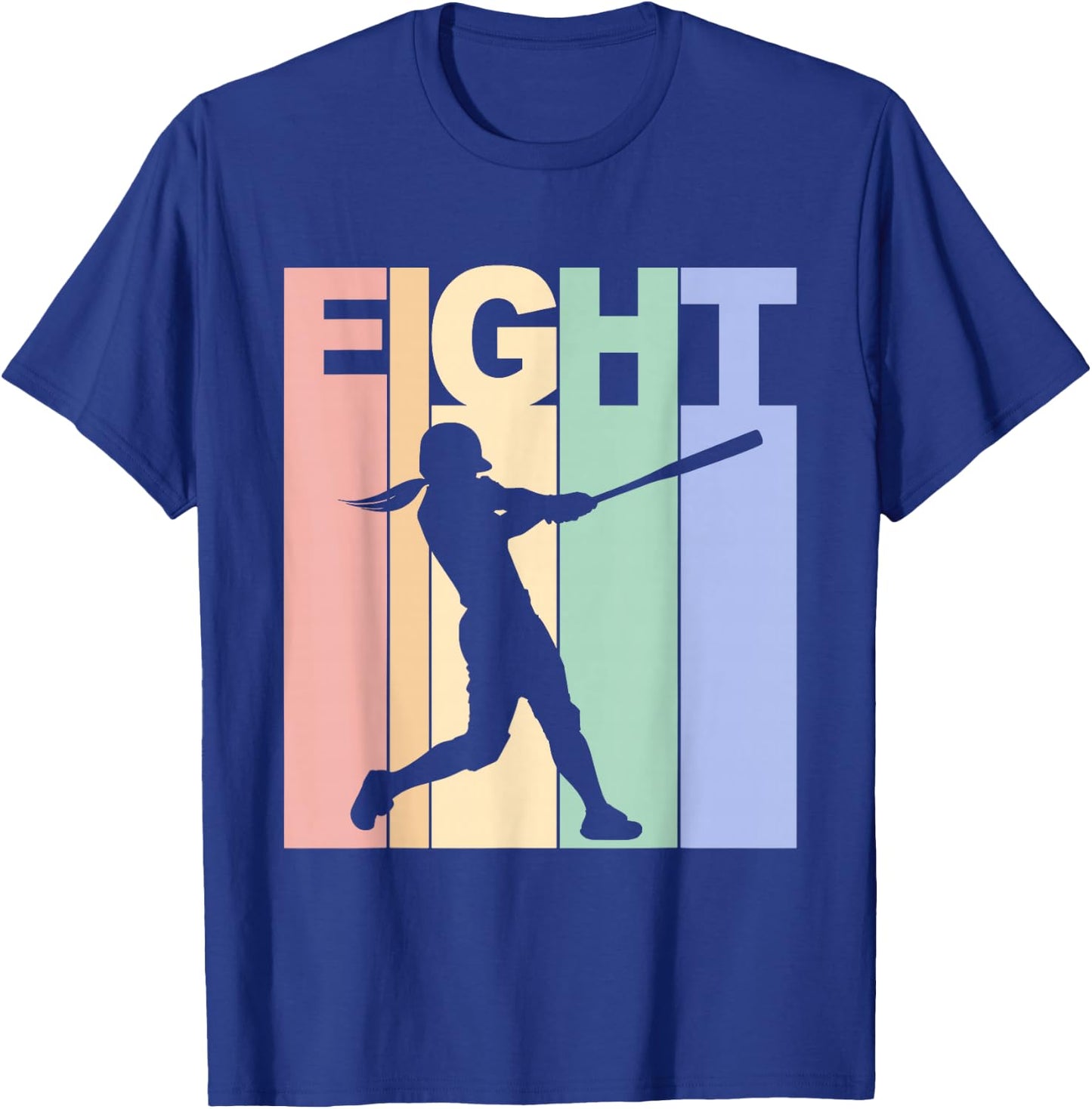 Vintage 8th Birthday Softball Girls 8 Year Old Birthday T-Shirt - T-Shirt | Royal
