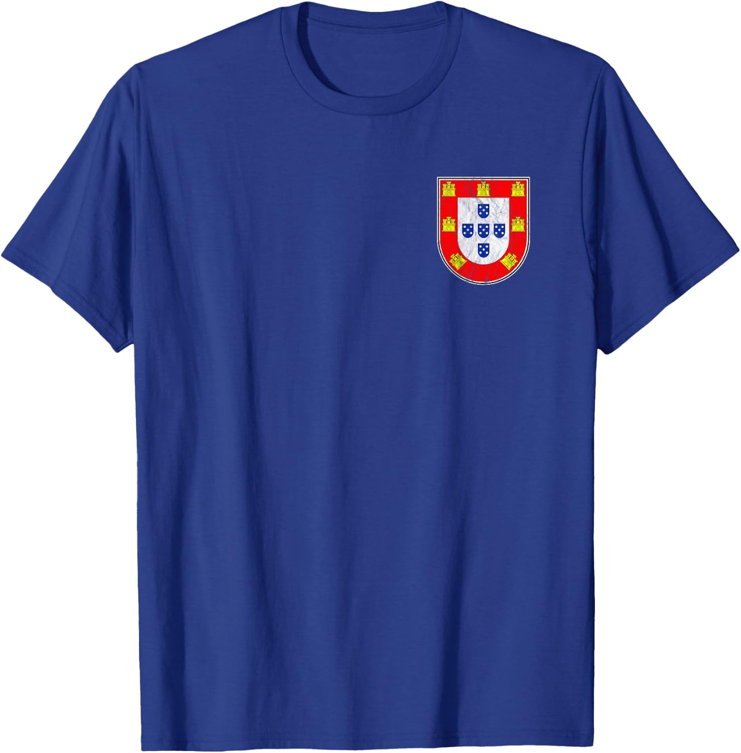 Portugal Quinas - Portuguese Flag Distressed Front & Back T-Shirt - T-Shirt | Royal