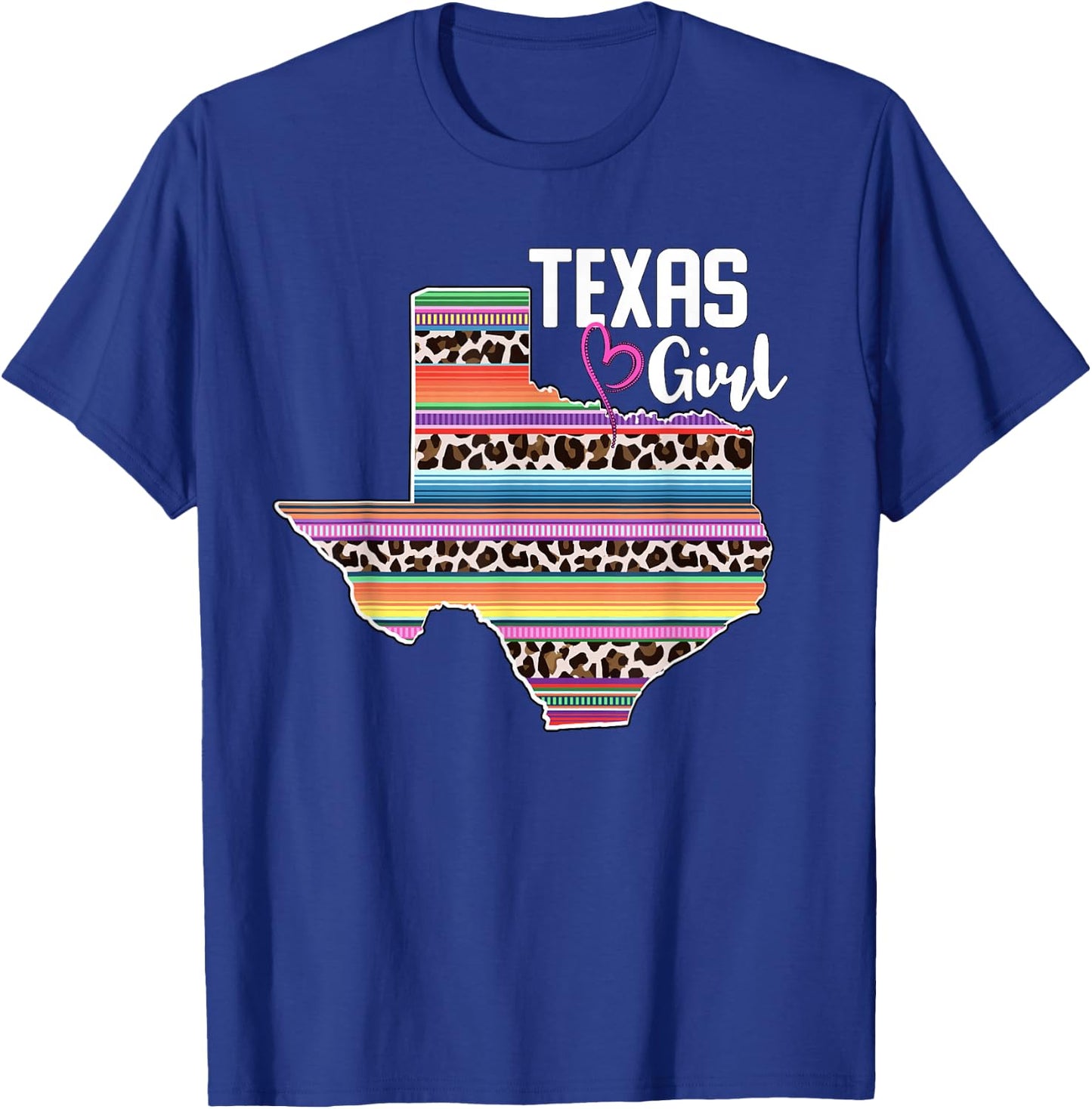 Retro Texas Girl Sunflower Leopard Rustic Black State Pride T-Shirt - T-Shirt | Royal