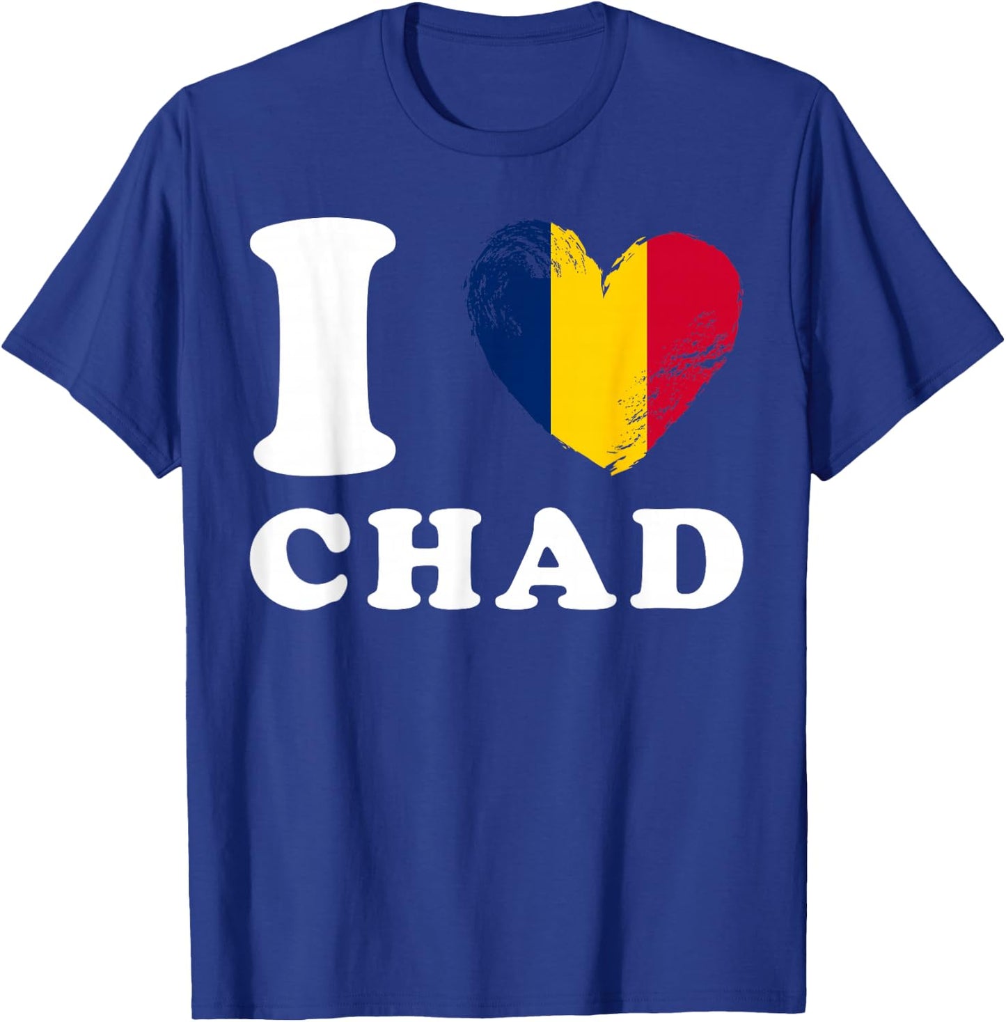 I Love Chad - Heart Flag Chad T-Shirt - T-Shirt | Royal