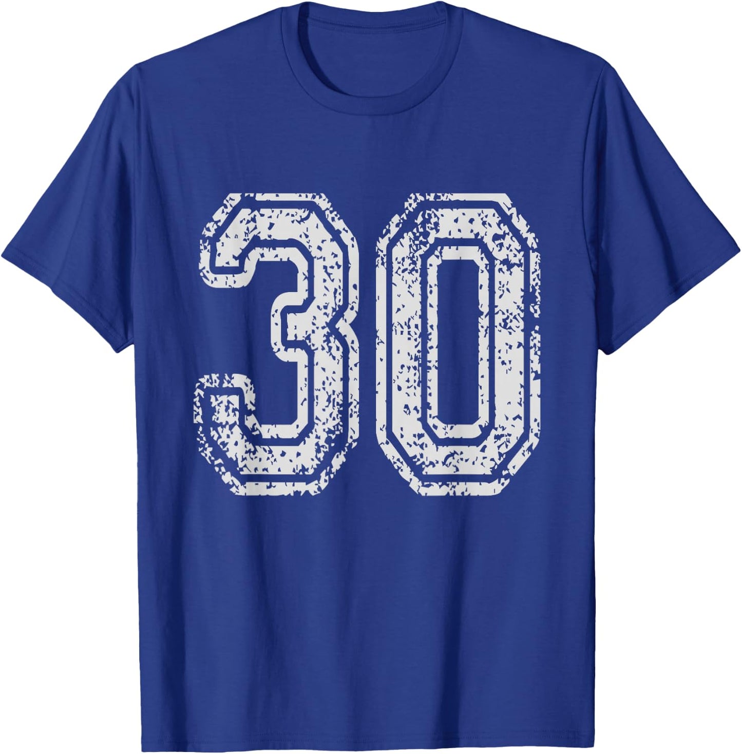 Team Jersey Uniforms Number 30 School Sports 30th Birthday T-Shirt - T-Shirt | Royal