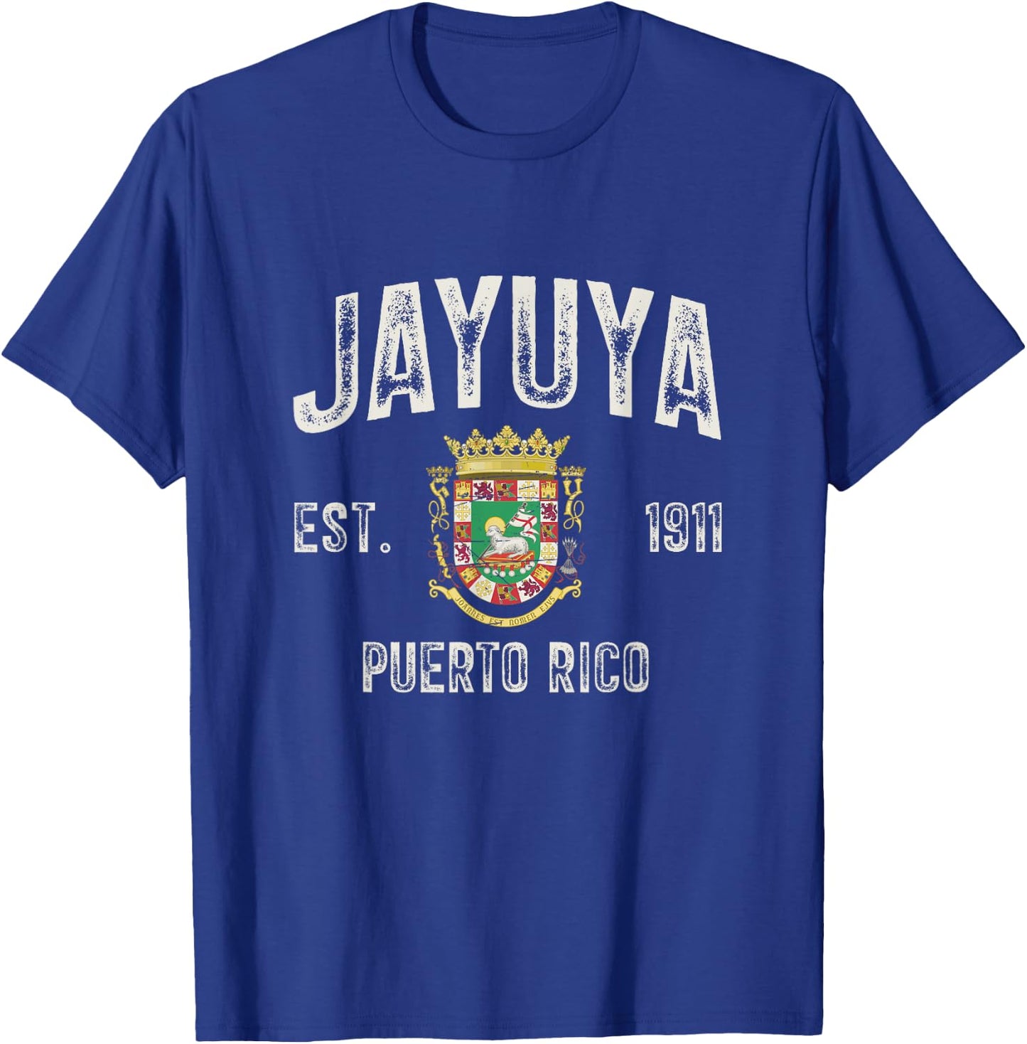 Jayuya City In Puerto Rico Est 1911, Puerto Rico Armorial T-Shirt - T-Shirt | Royal