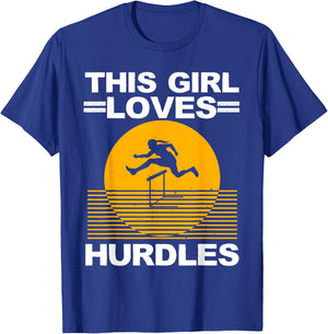 Cool Hurdle Design For Girls Women Hurdling Athletics Sport T-Shirt - T-Shirt | Royal