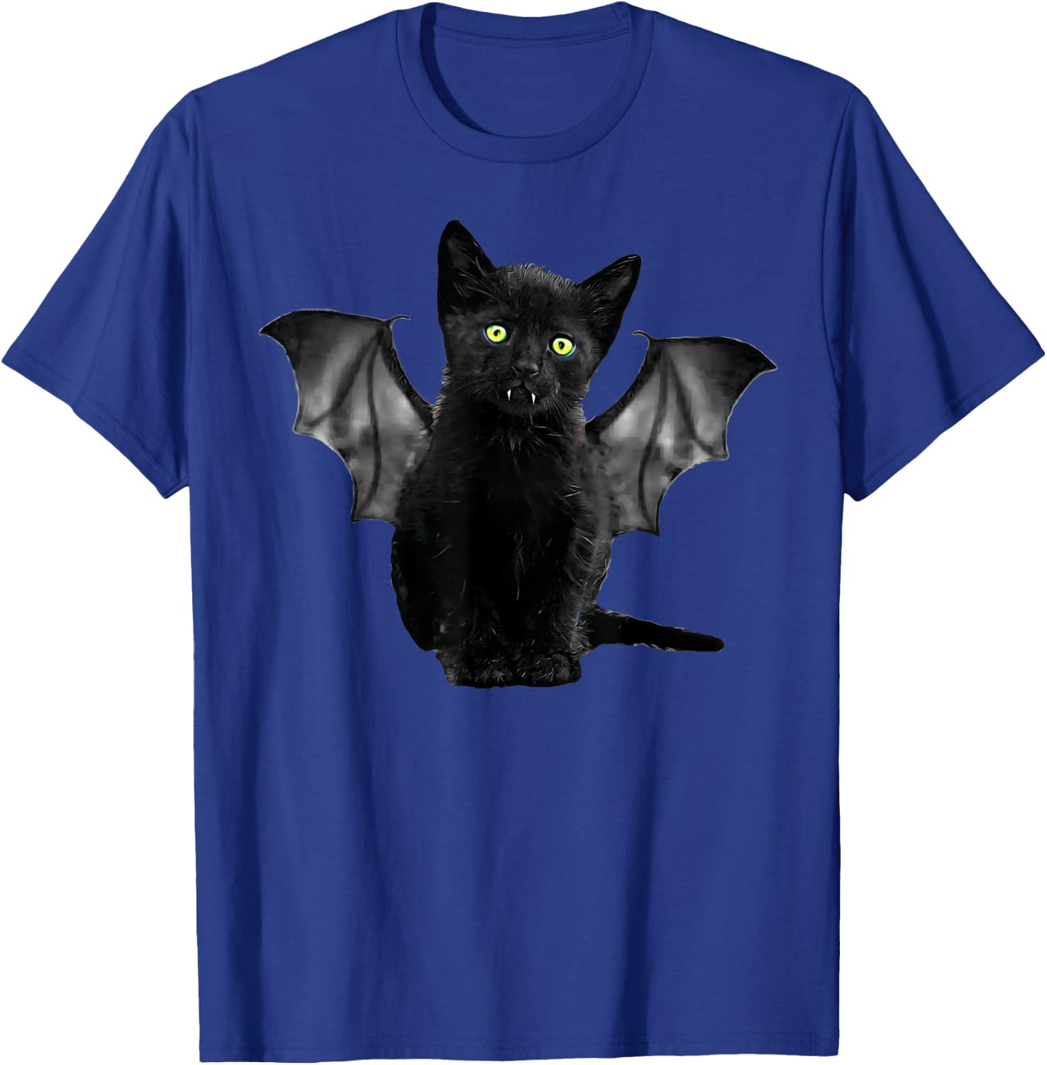 Halloween Batcat Black Cat Kitten Bat Funny Design T-Shirt - T-Shirt | Royal