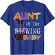 Funny Aunt Of The Brewing Baby Halloween Witch Baby Shower T-Shirt - T-Shirt | Royal