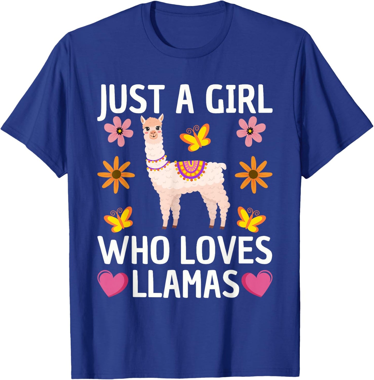 Cute Llama Girls Farming Llama Lovers Alpaca Farm T-Shirt - T-Shirt | Royal