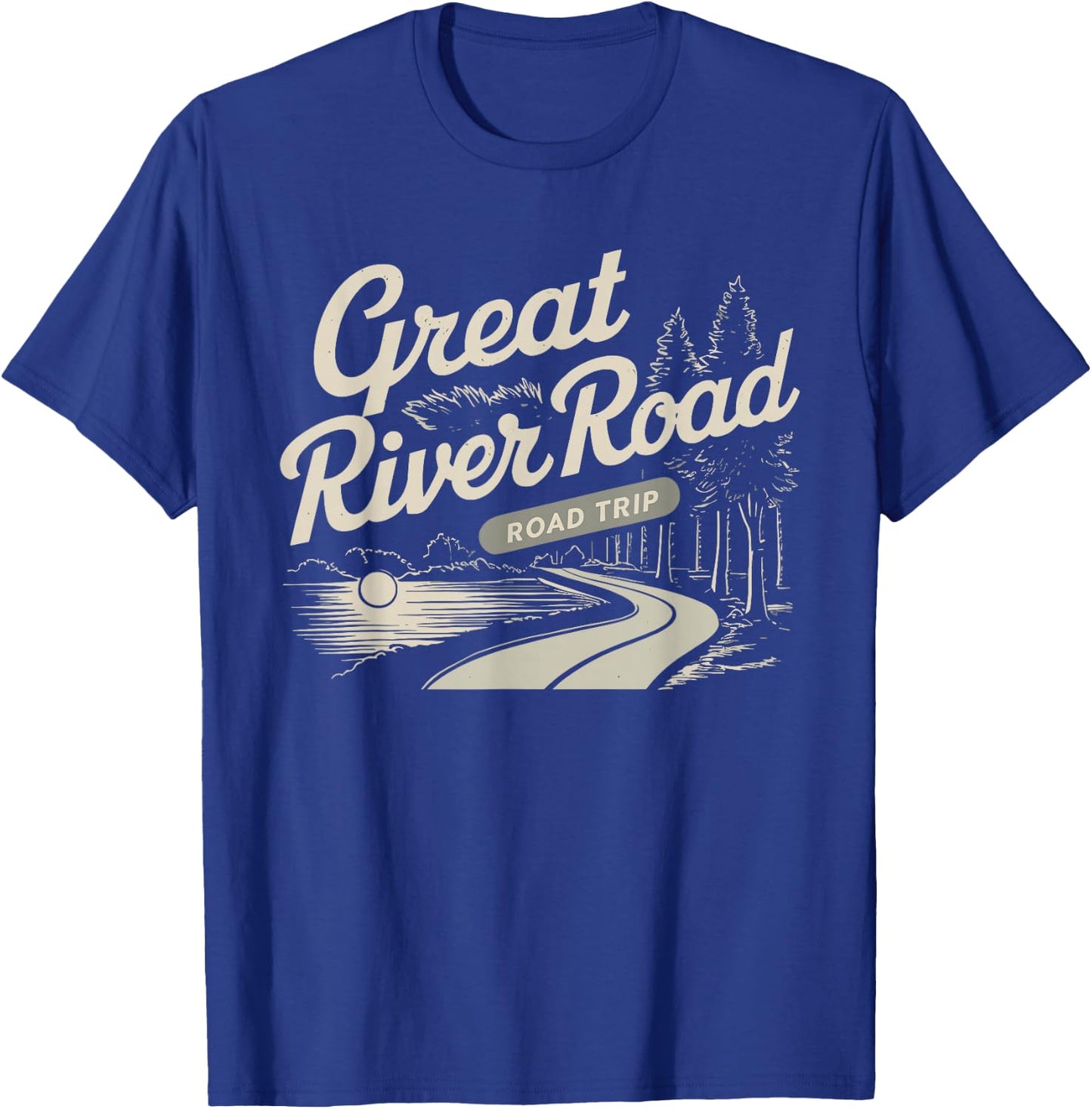 Great River Road Road Trip Scenic Byway Travel Souvenir T-Shirt - T-Shirt | Royal