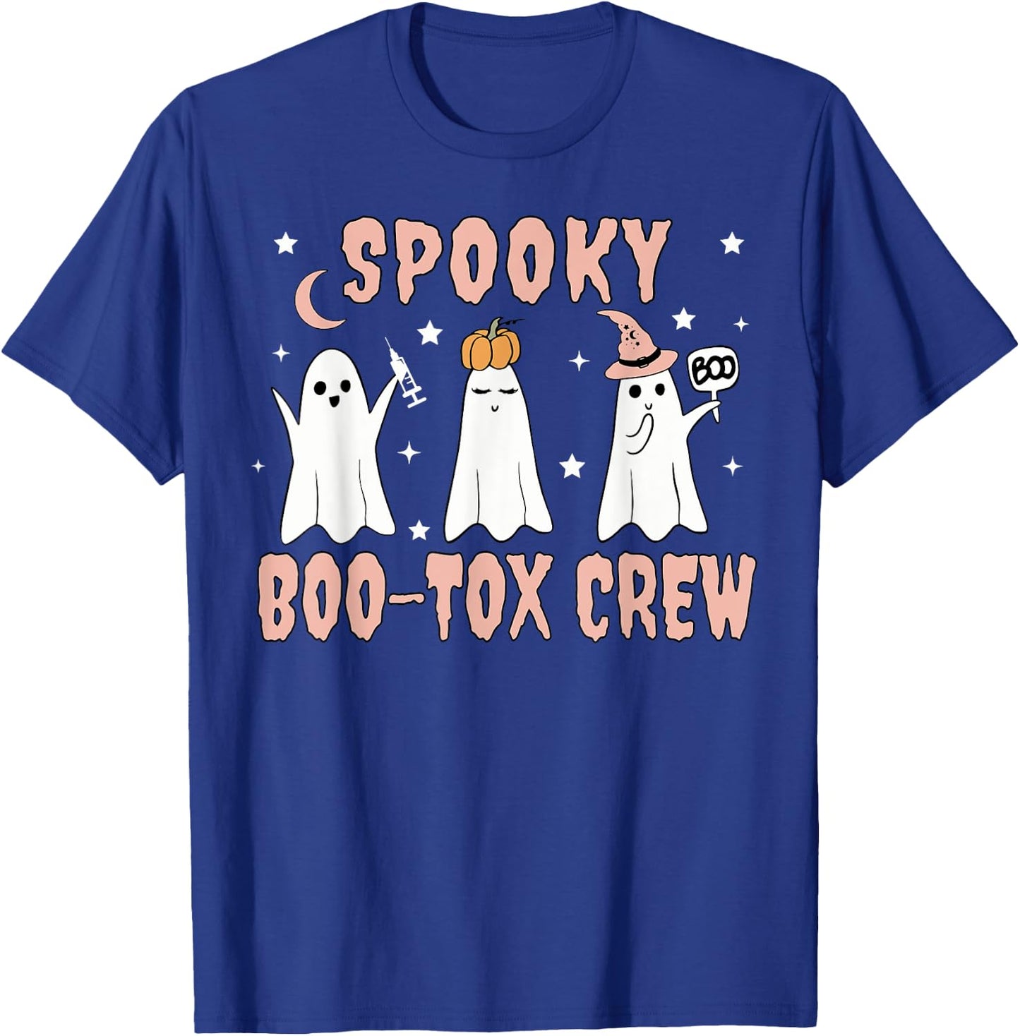 Ghost Spooky Boo-tox Crew Aesthetic Nurse Injector Halloween T-Shirt - T-Shirt | Royal