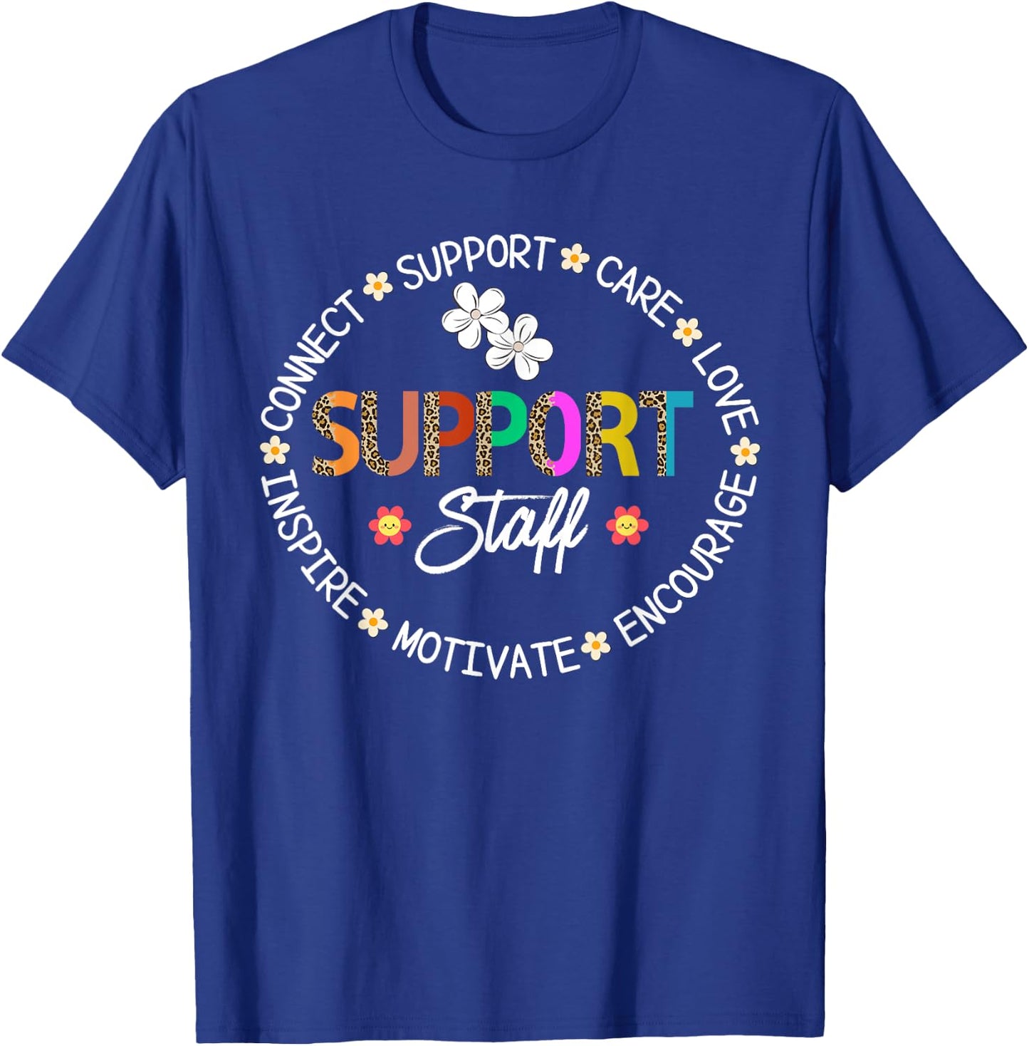 Support Staff Appreciation Leopard Week Back to School Women T-Shirt - T-Shirt | Royal