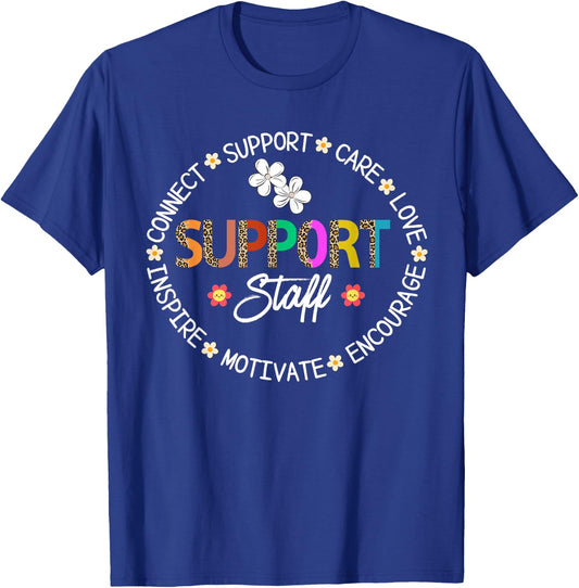 Support Staff Appreciation Leopard Week Back to School Women T-Shirt - T-Shirt | Royal