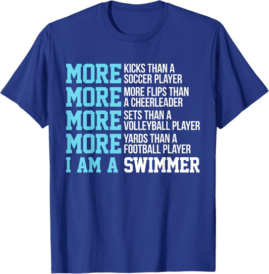 Funny Swimming Saying - I Am A Swimmer - Swim T-Shirt - T-Shirt | Royal