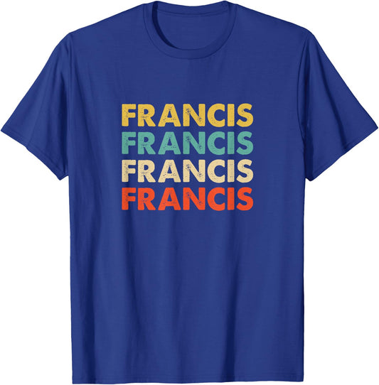 Francis Name Shirts & Gifts -Adults Personalized Classic Black Short Sleeve Small T-Shirt - T-Shirt | Royal