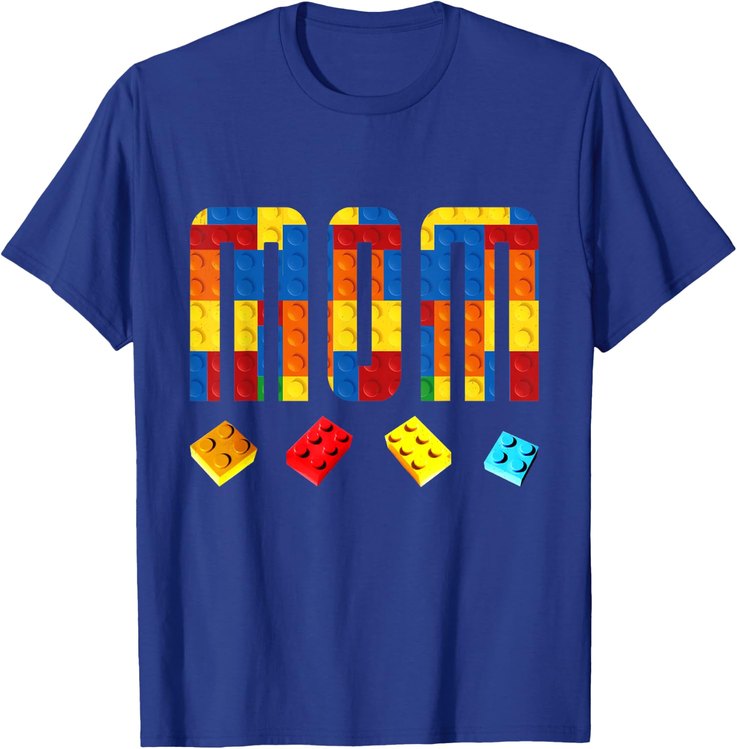 Mom Master Builder Building Blocks Birthday Family Matching T-Shirt - T-Shirt | Royal