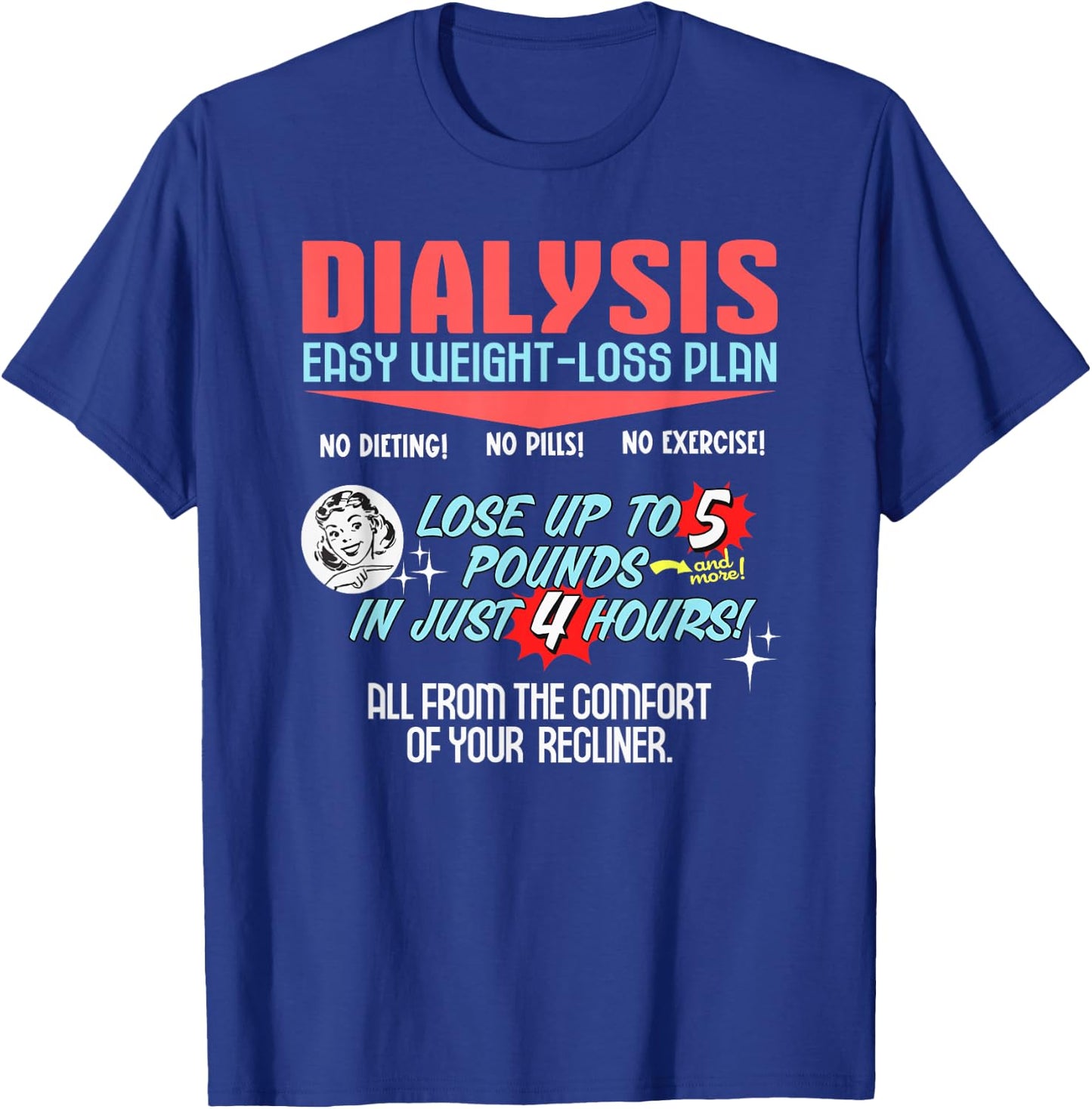 Dialysis Easy Weight Loss Plan Shirt a Funny Dialysis T-Shirt - T-Shirt | Royal
