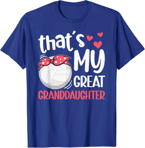Proud Volleyball Great Grandma Of A Volleyball Player T-Shirt - T-Shirt | Royal