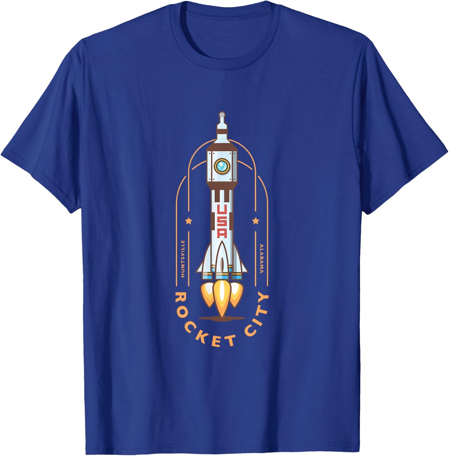 Huntsville Alabama Rocket City Cute Rocket Icon T-Shirt - T-Shirt | Royal