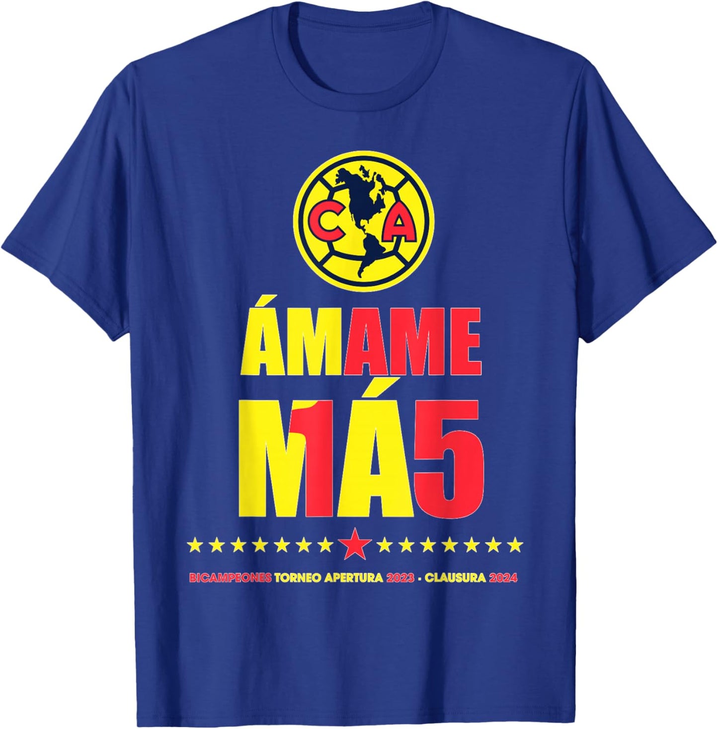 Club America Bicampeon Torneo Apertura 2023 - Clausura 2024 T-Shirt - T-Shirt | Royal
