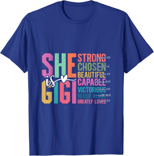 She is Gigi Christian Mother's Day Present For Grandma Women T-Shirt - T-Shirt | Royal